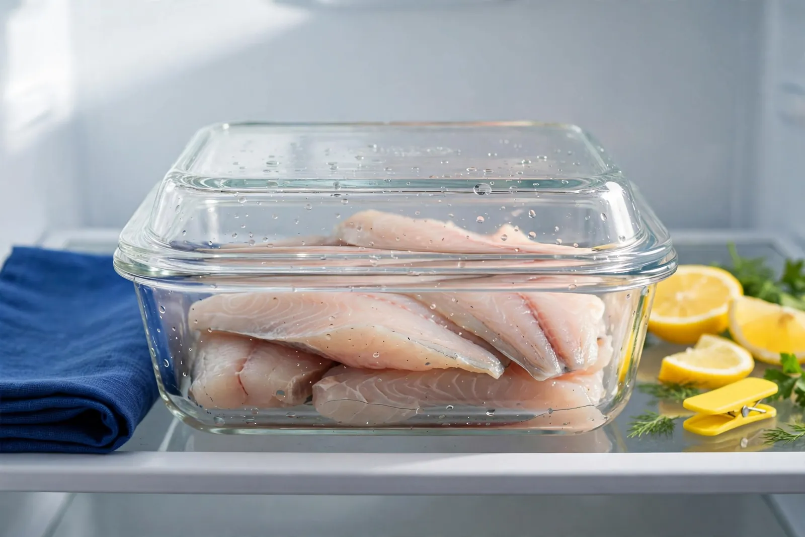 Fillets stored in the fridge